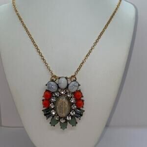 Bronze-Tone Glitter Sparkle Rhinestone Necklace